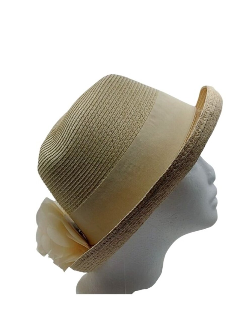 Womens Straw Hat Flower Ribbon Wide Grosgrain Band Summer Boho Festival Country